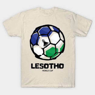 Lesotho Football Country Flag T-Shirt